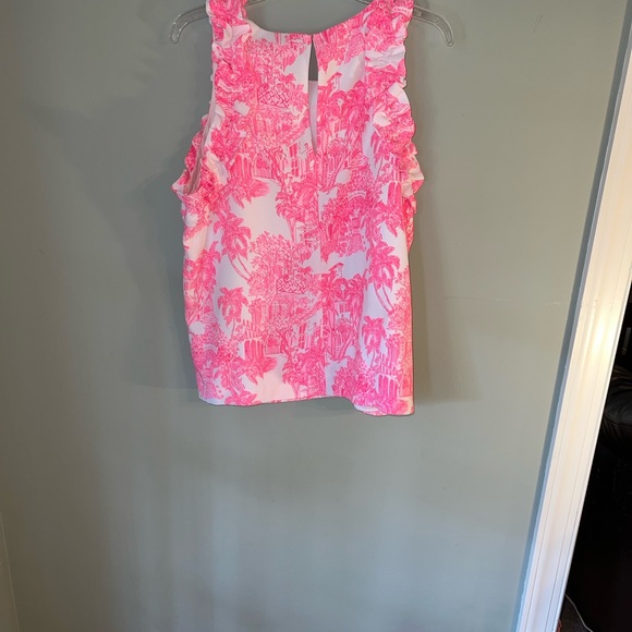 2-pieces Lilly Pulitzer Pink and White Ruffle Blouse(szL) and Tennis Skort(sz12) - Picture 4 of 12